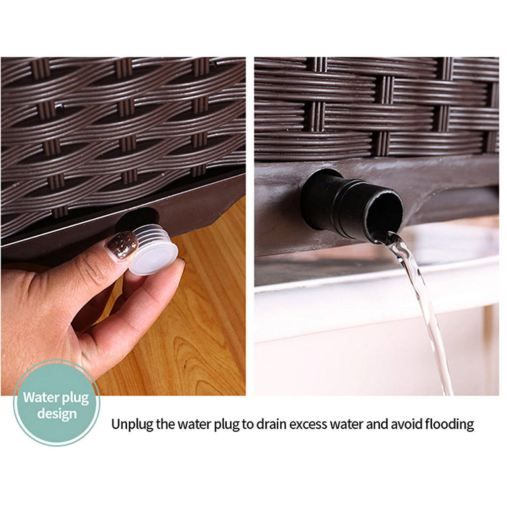 Water plug lets you drain excess water to avoid flooding