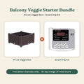 Balcony Veggie Starter Bundle: 40 cm raised veggie box plus Smart Drip kit